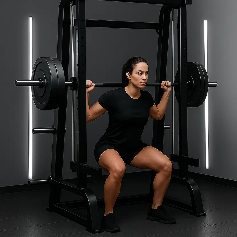 Smith Machine with Half Rack exercise demonstration